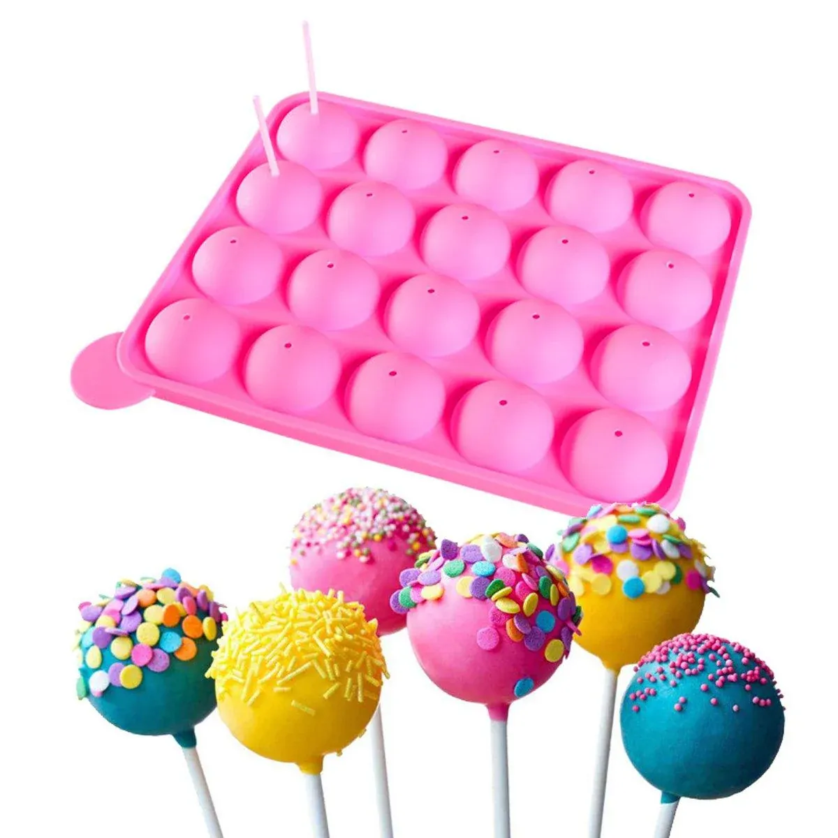 2pcs 20 Holes Round Silicone Moulds for Lollipop Candy Making Baking Tools view 5