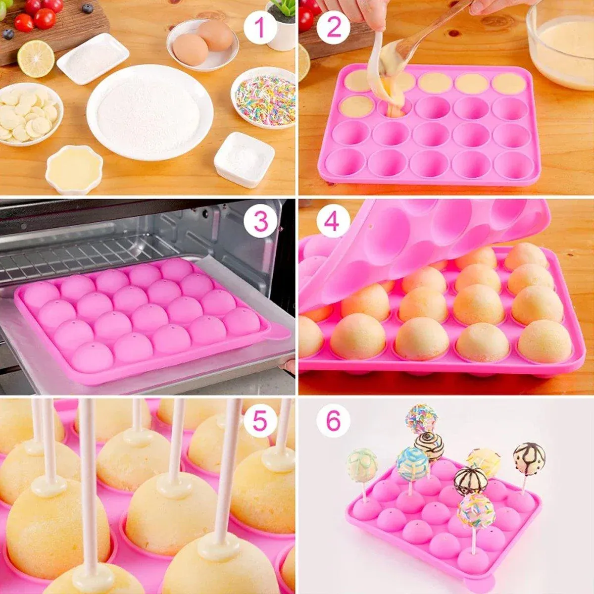 2pcs 20 Holes Round Silicone Moulds for Lollipop Candy Making Baking Tools view 6