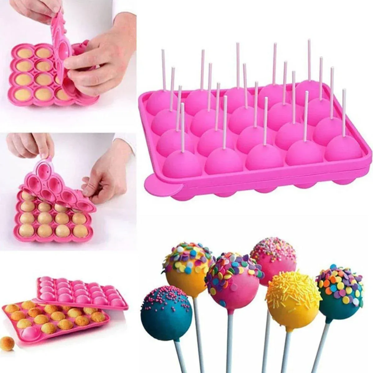 2pcs 20 Holes Round Silicone Moulds for Lollipop Candy Making Baking Tools view 9