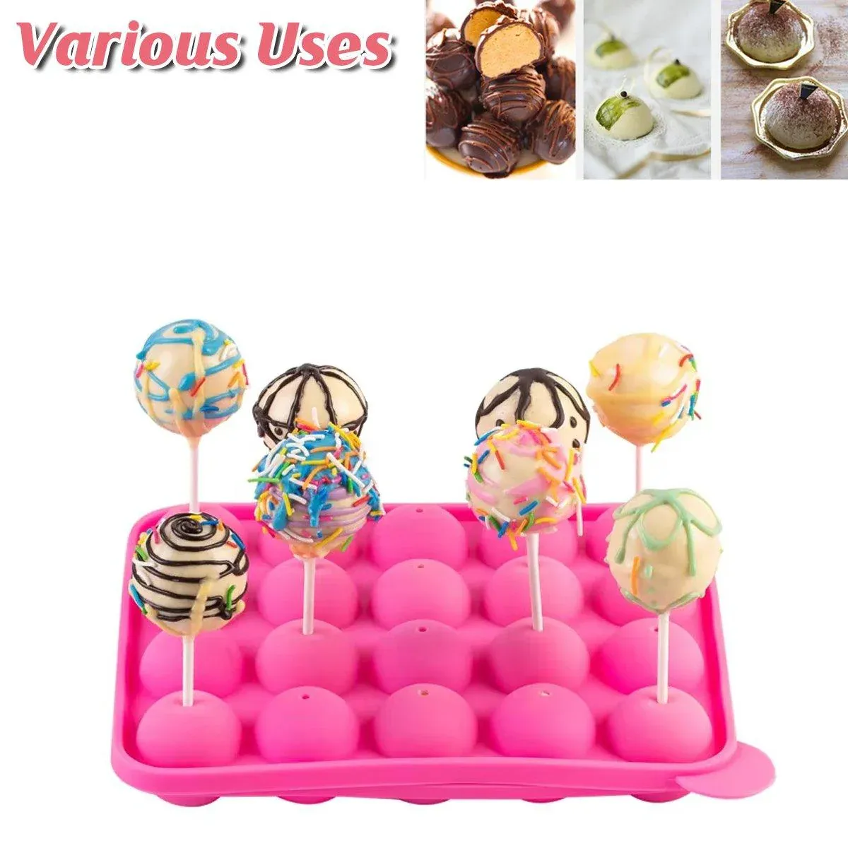 2pcs 20 Holes Round Silicone Moulds for Lollipop Candy Making Baking Tools view 10