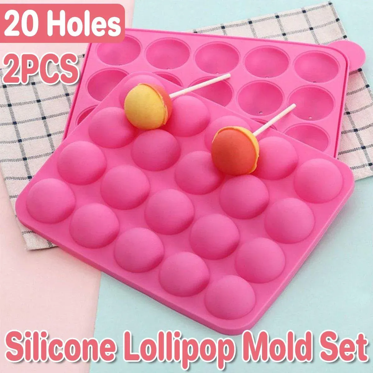2pcs 20 Holes Round Silicone Moulds for Lollipop Candy Making Baking Tools view 13