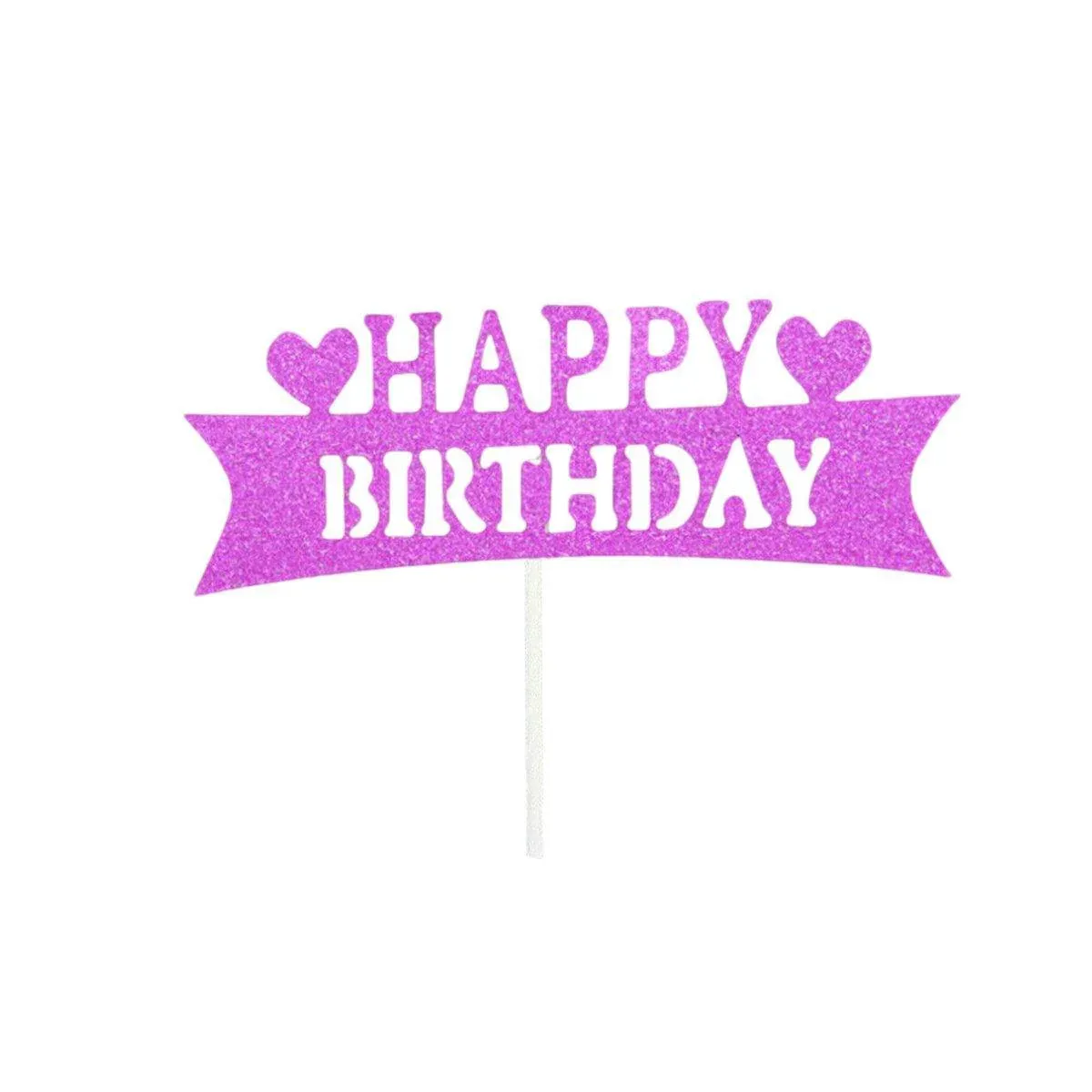 Happy Birthday Cake Topper Colour Printed Acrylic Party Decorations - Rose — image 1