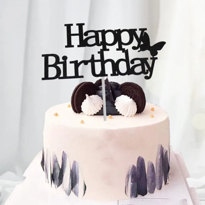 Happy Birthday Cake Topper Colour Printed Acrylic Party Decorations - Rose view 9