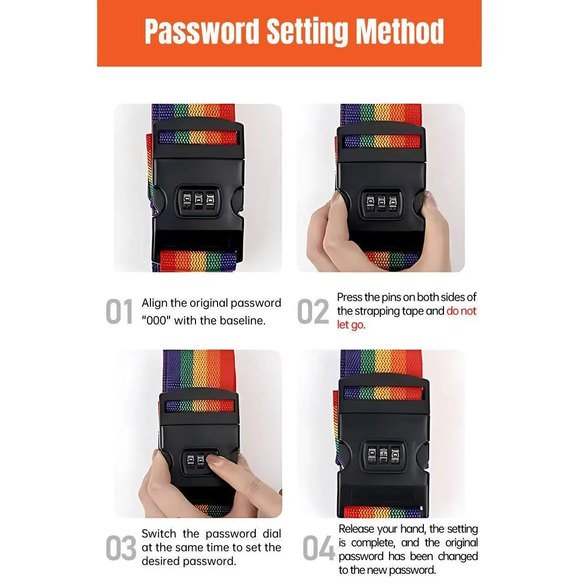 Luggage Strap Code Password Travel Suitcase Secure Lock Safe Nylon Packing view 9