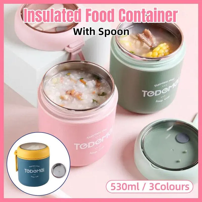 530ml Stainless Steel Insulated Lunch Box Portable Food Storage Mug Soup Meals view 13