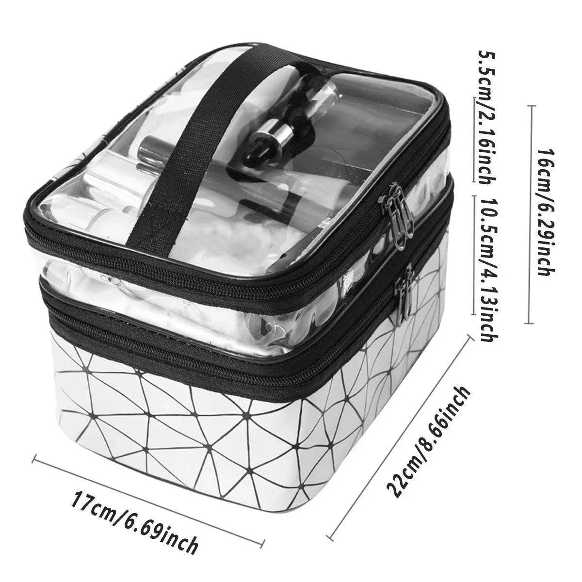 Portable Double-Layer Large Capacity Waterproof Cosmetic Bag Travel Toiletry view 4
