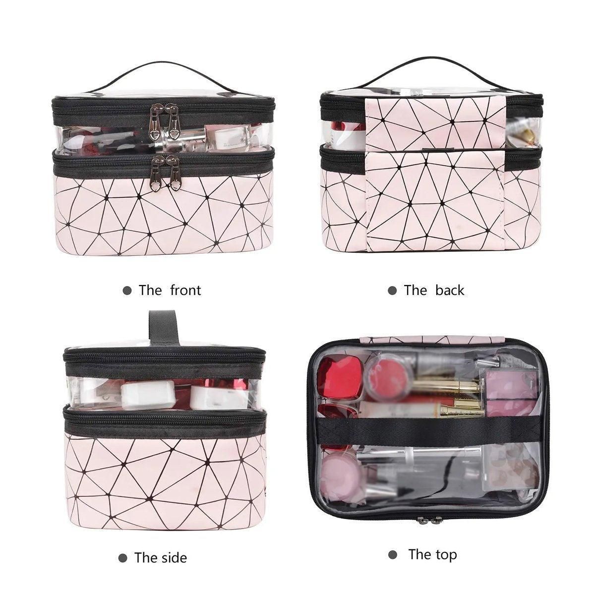 Portable Double-Layer Large Capacity Waterproof Cosmetic Bag Travel Toiletry view 7