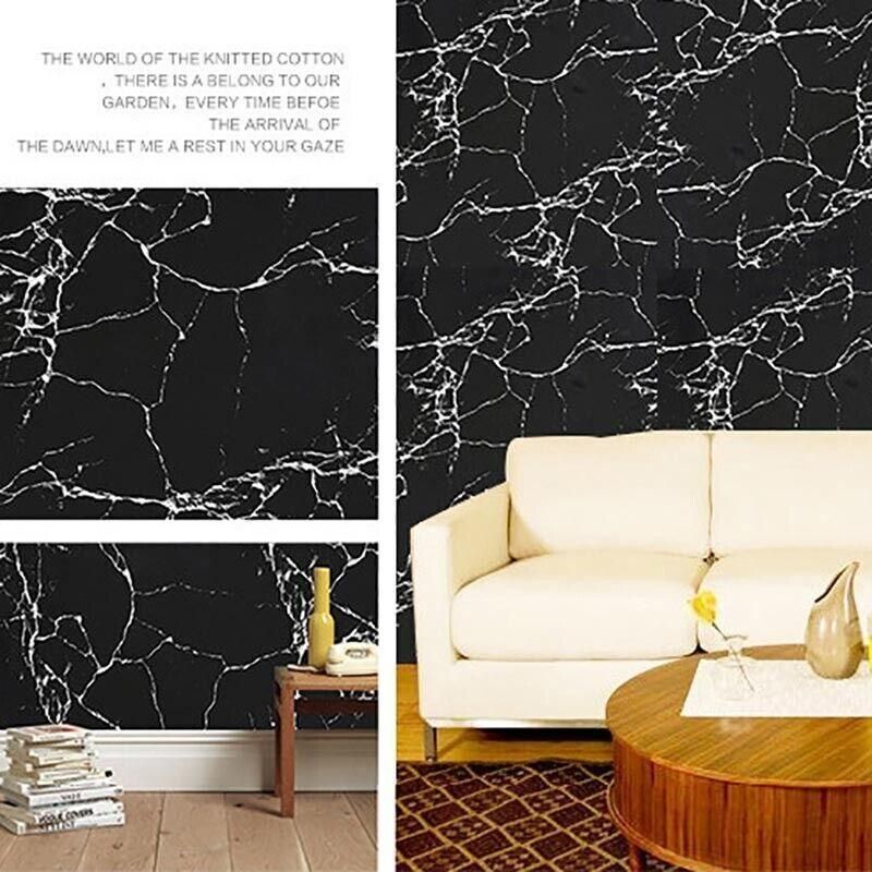10M Marble Self-Adhesive PVC Wall Sticker Wallpaper Decor - White Marble-B view 10