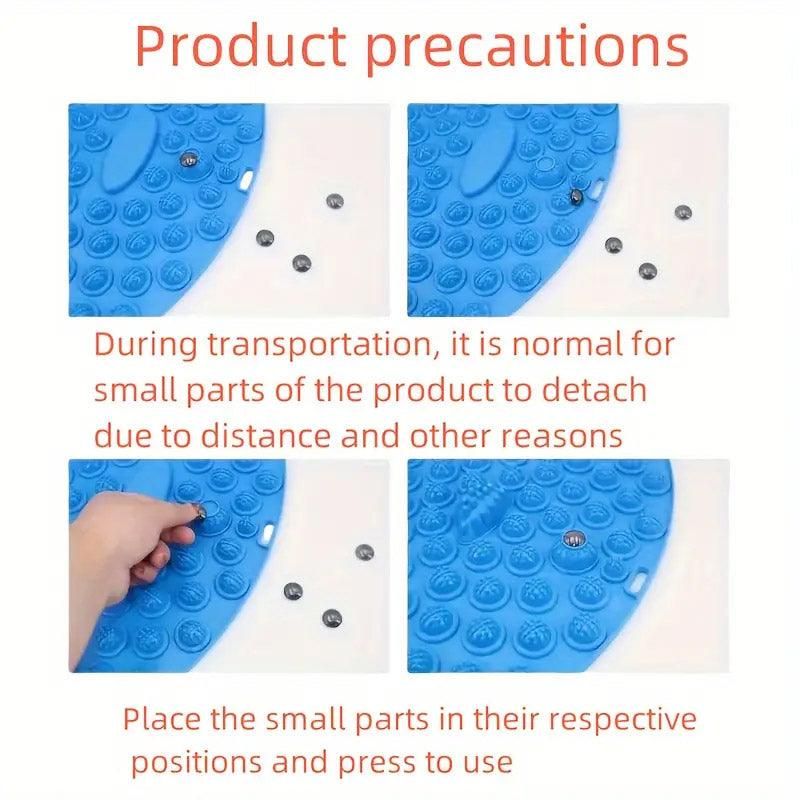 37/55cm Soft Silicone Circular Foot Mat with Textured Surface - Purple-37cm view 7