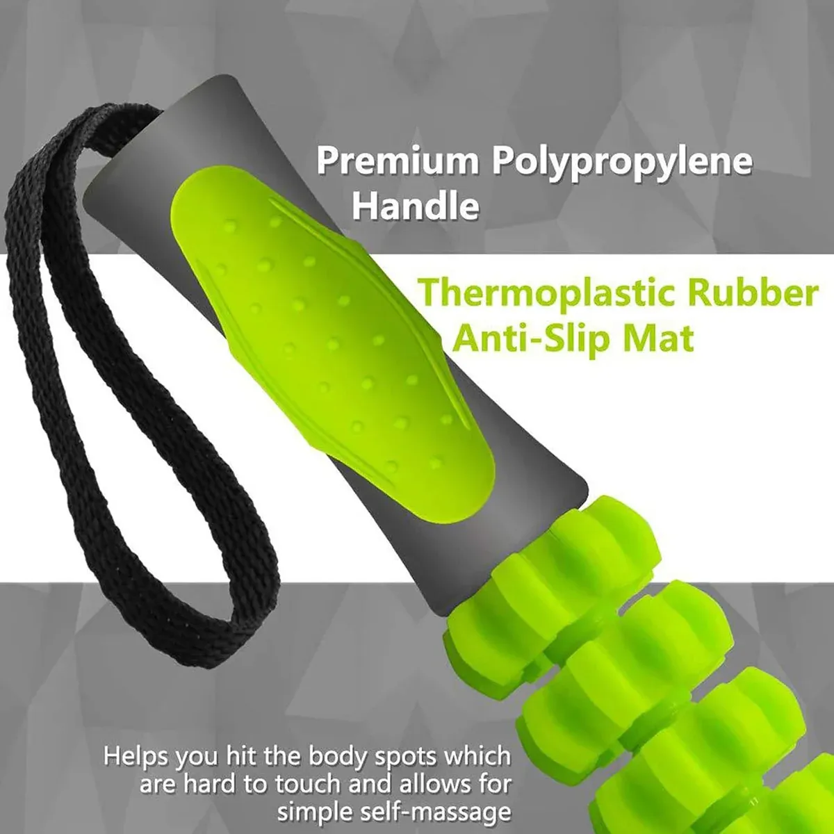 Muscle Roller Stick Full Body Fitness Massage Tool for Home and Gym Use - Black view 9