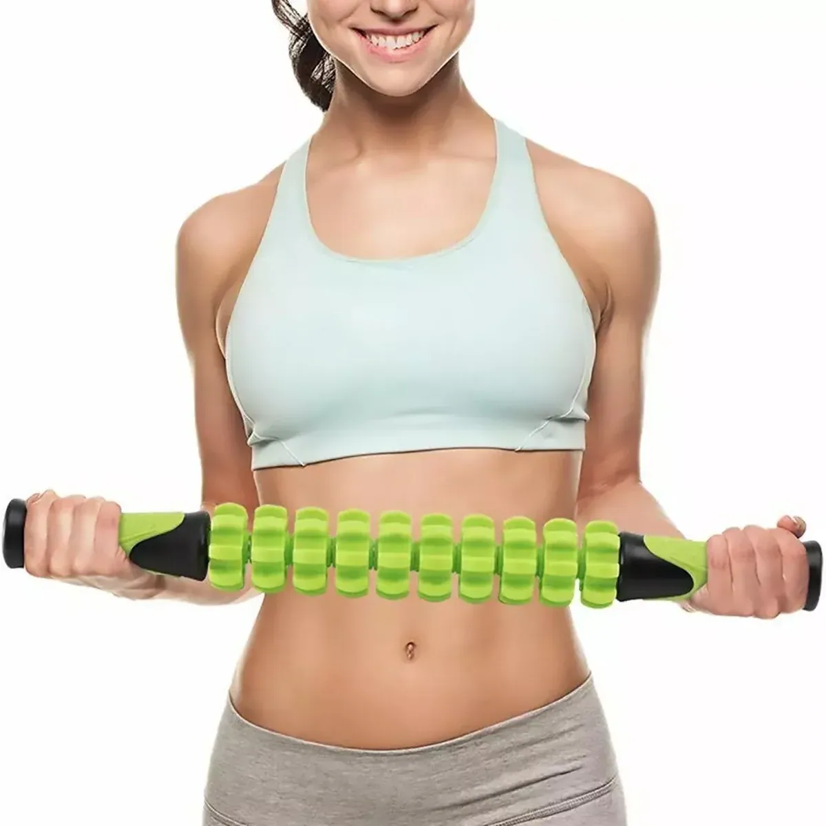 Muscle Roller Stick Full Body Fitness Massage Tool for Home and Gym Use - Black view 11