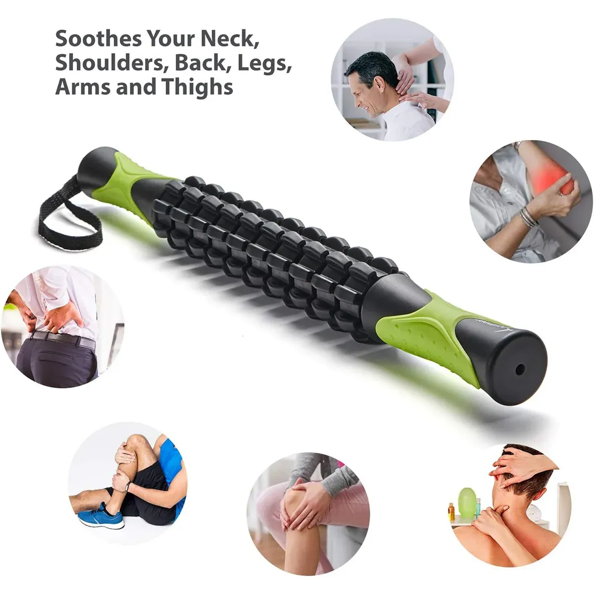 Muscle Roller Stick Full Body Fitness Massage Tool for Home and Gym Use - Black view 13