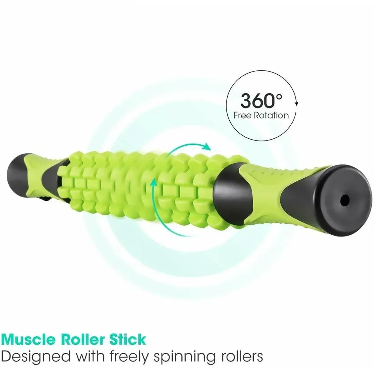 Muscle Roller Stick Full Body Fitness Massage Tool for Home and Gym Use - Green view 7