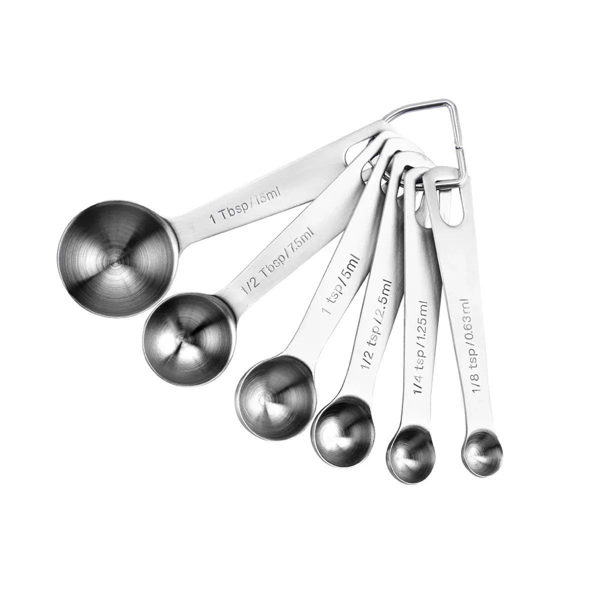 6PCS Measuring Cups Spoons 304 Stainless Steel Baking Tools With Scale Set view 2