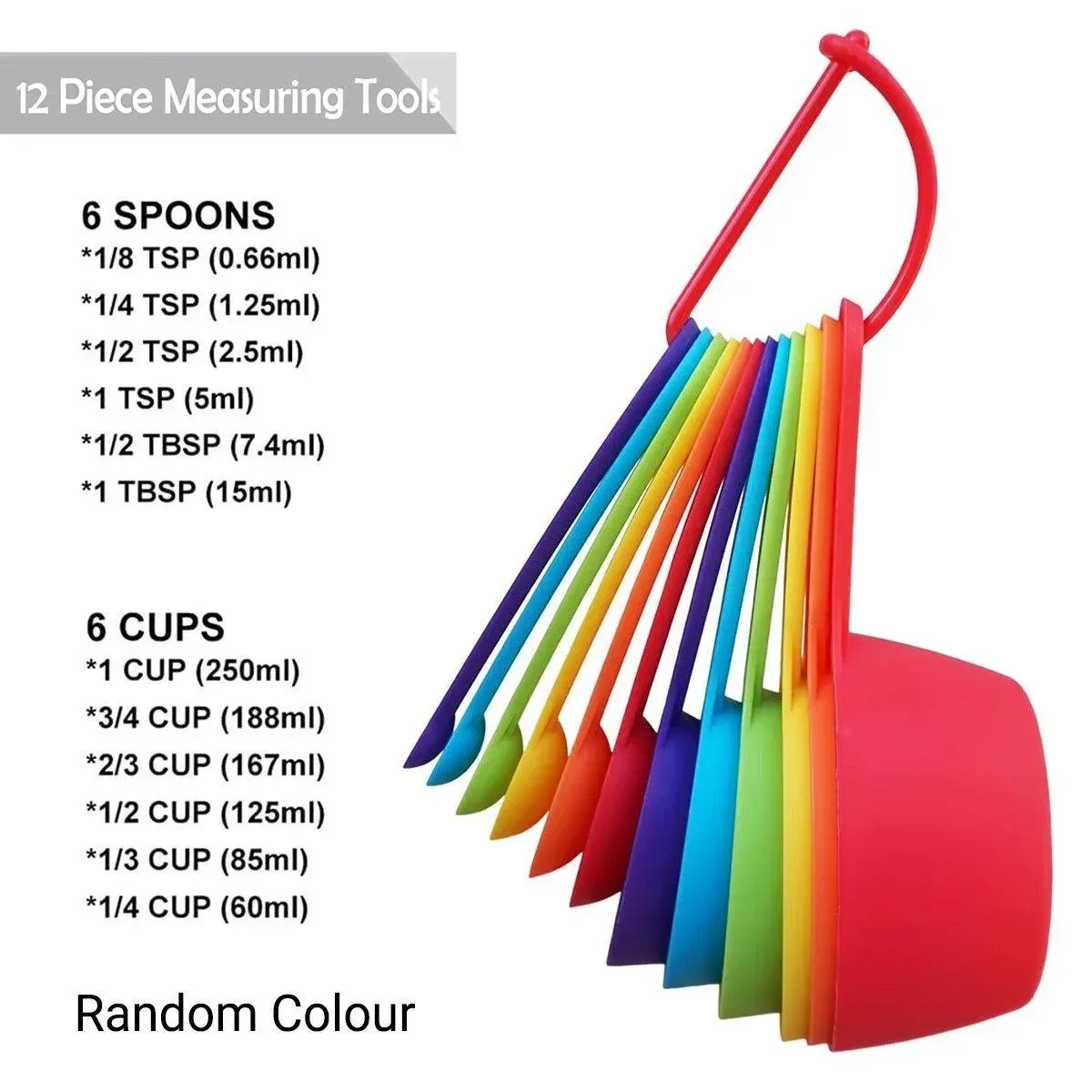 12PCS Plastic Measuring Spoon and Cup Set Baking Tools for Cake Milk Powder view 3