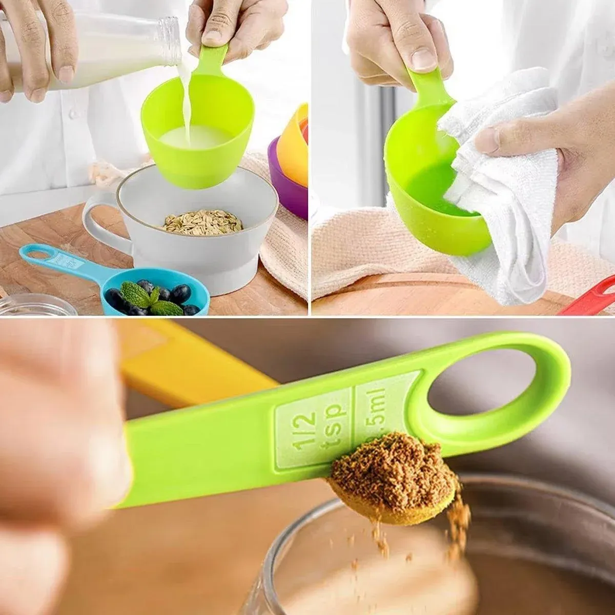 12PCS Plastic Measuring Spoon and Cup Set Baking Tools for Cake Milk Powder view 10