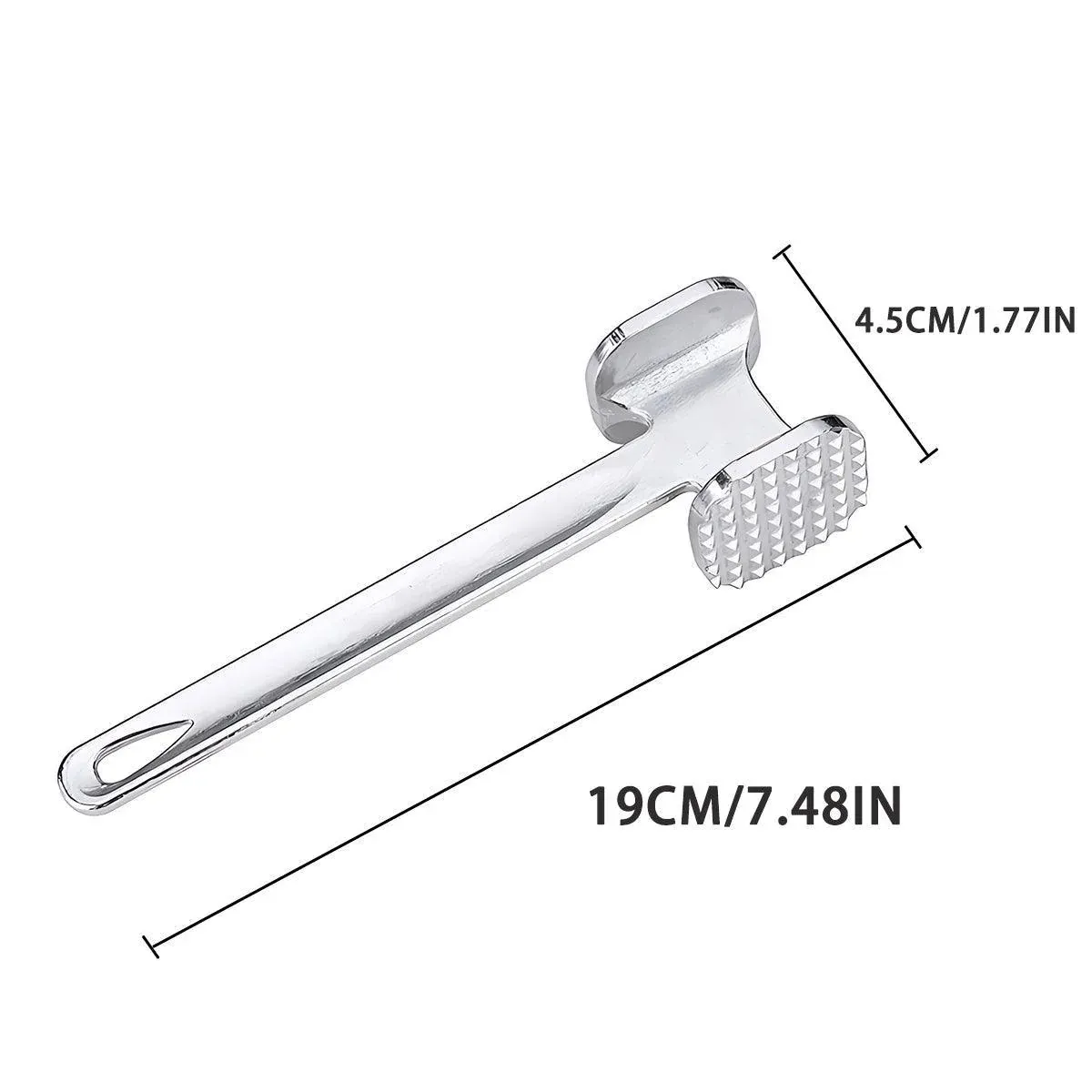 Aluminium Meat Tenderizer Hammer Tool for Steak Chicken Beef 19x4.5cm view 3
