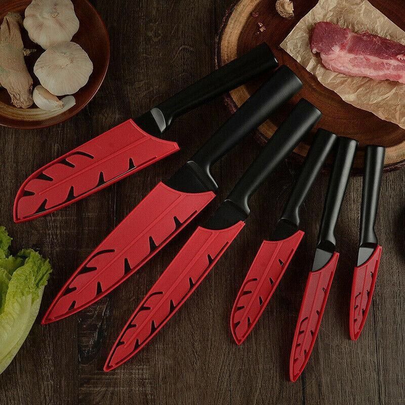 Plastic Knife Sheath Edge Guard Cover Scabbard Slicing Blade Red Protector view 7
