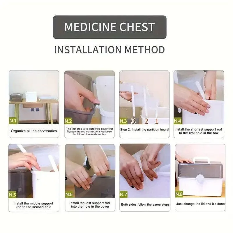 Large Capacity Medicine Cabinet Multi Layer Storage Box for Household First view 8