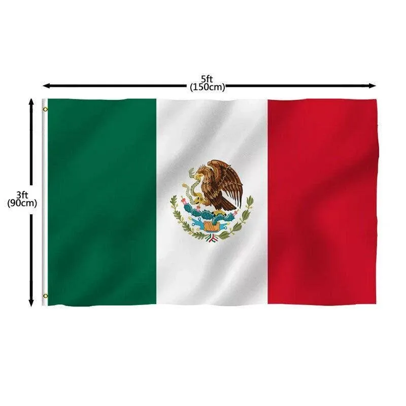 Large Mexico Mexican Flag Heavy Duty Outdoor Mx 90X150Cm - 3X5Ft view 11