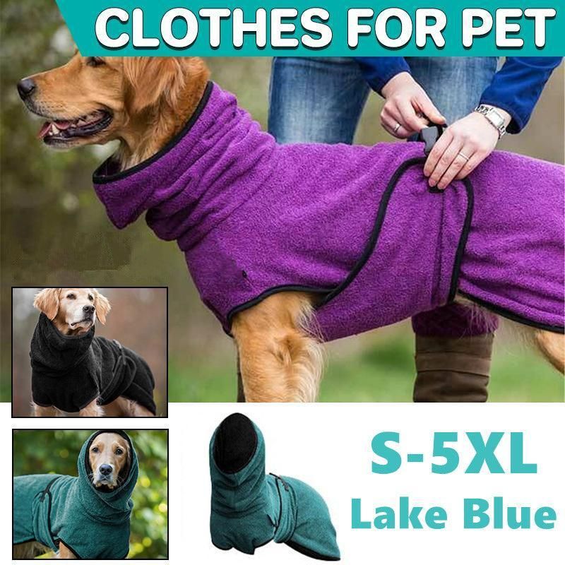 Dog Puppy Hoodies Jacket Solid Coat Pet Winter Soft Warm Clothes S-5XL Lake view 2
