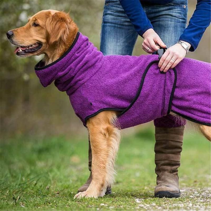 Dog Puppy Hoodies Jacket Solid Coat Pet Winter Soft Warm Clothes S-5XL Black - L view 9