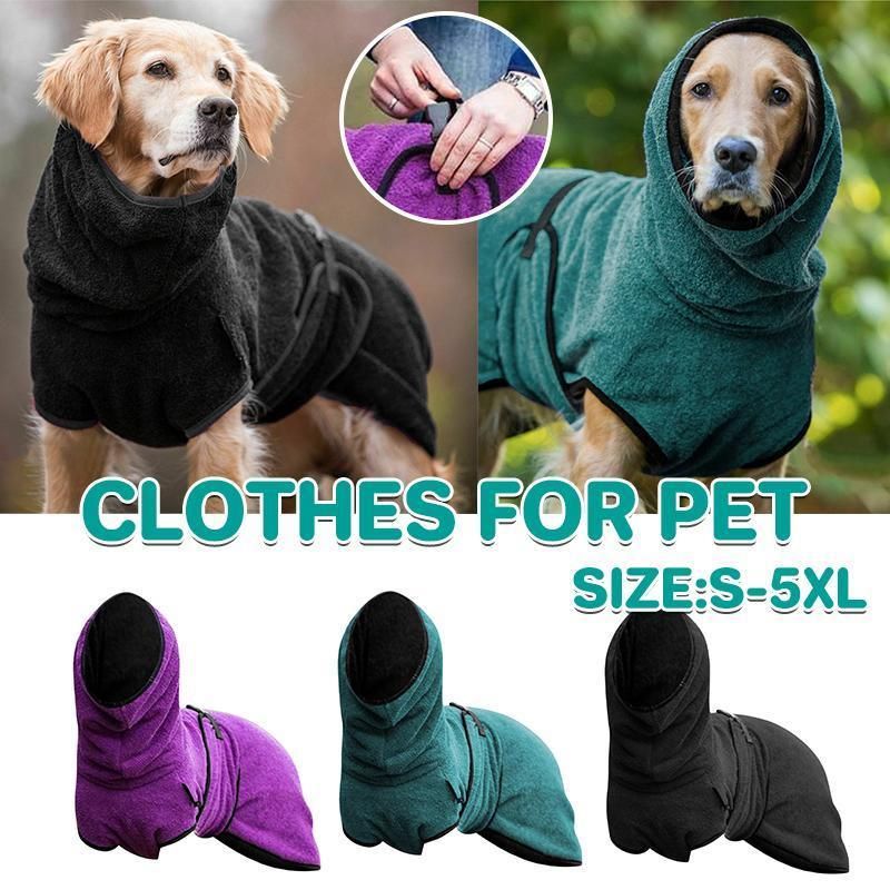 Dog Puppy Hoodies Jacket Solid Coat Pet Winter Soft Warm Clothes S-5XL Black - 3XL view 11