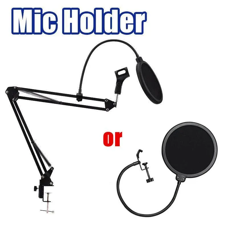 Microphone Suspension Boom Arm Desktop Stand Mic Holder Mount and Pop Filter view 2