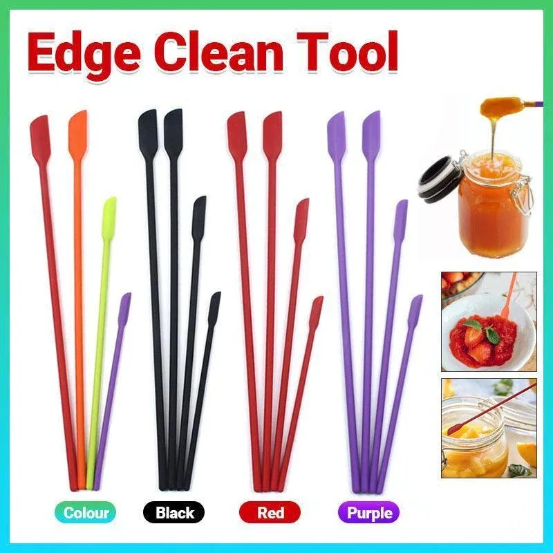 4X Silicone Mini Spatula Jar Scraper Scoop Tip Long Spatula Cosmetic Bottle view 2