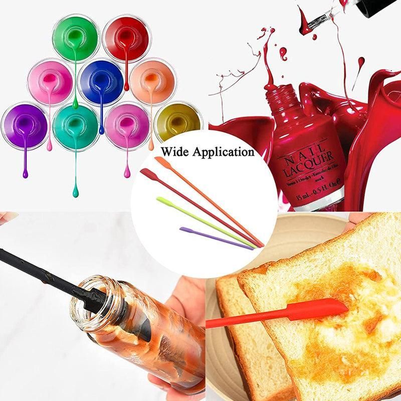 4X Silicone Mini Spatula Jar Scraper Scoop Tip Long Spatula Cosmetic Bottle view 8