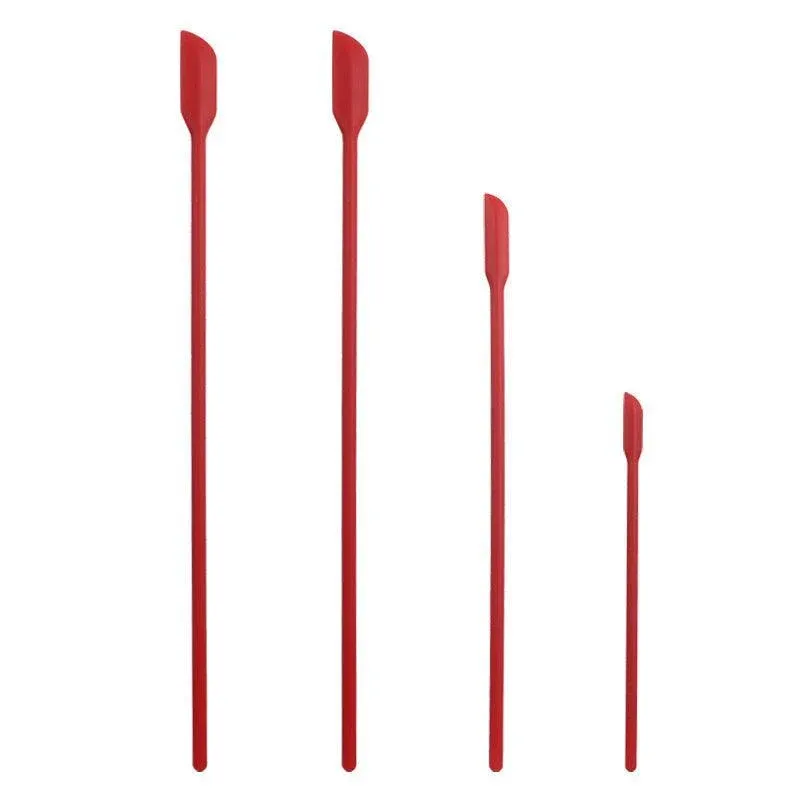 4X Silicone Mini Spatula Jar Scraper Scoop Tip Long Spatula Cosmetic Bottle