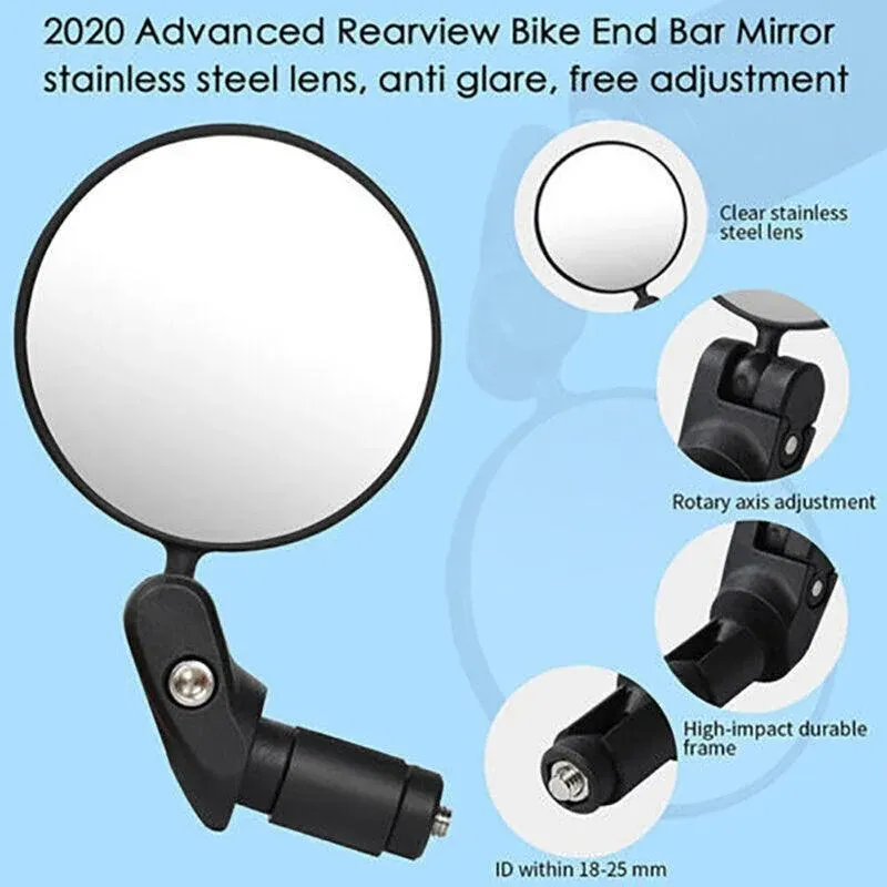 Adjustable Bicycle Rearview Mirror Convex Lens for MTB and Road Bikes view 3
