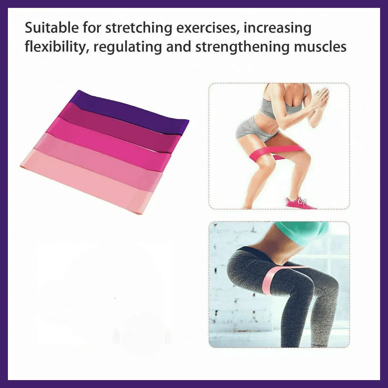 Exercise Resistance Bands Loop Power Strength Training Fitness Yoga Pilates view 5