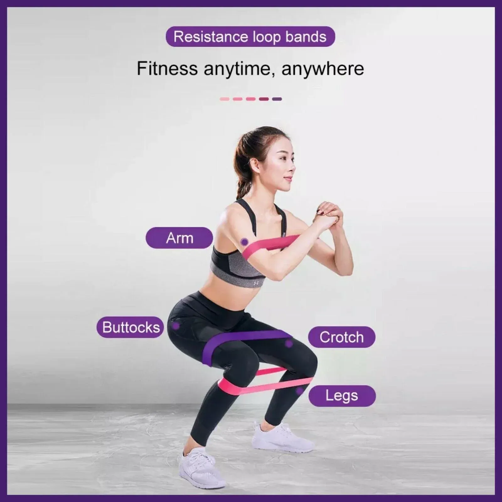 Exercise Resistance Bands Loop Power Strength Training Fitness Yoga Pilates view 7