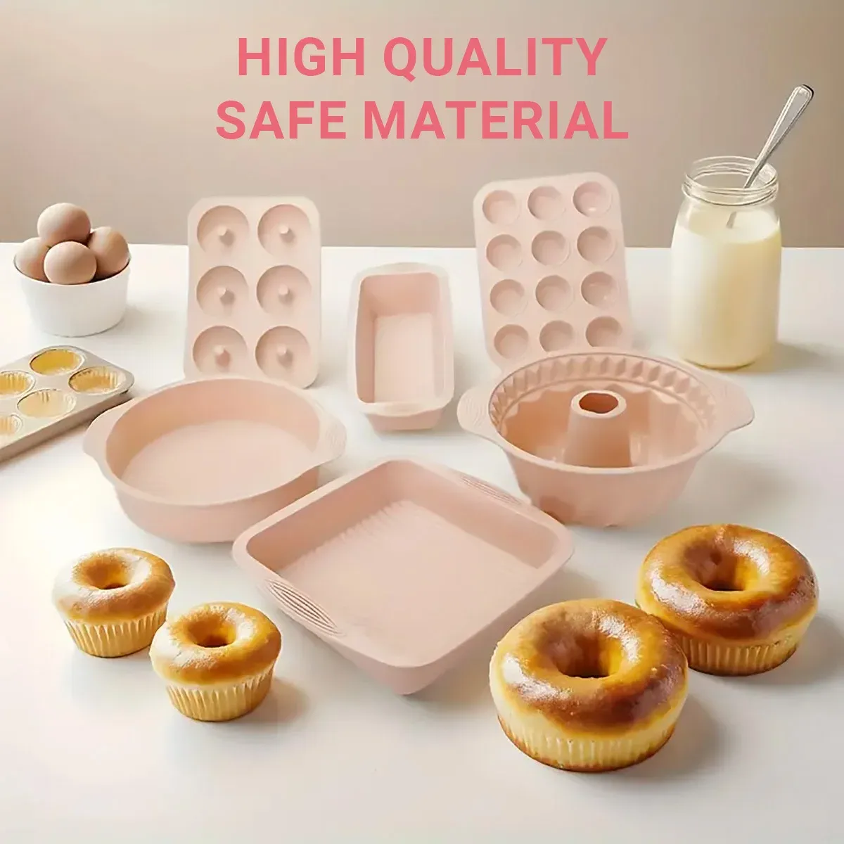 6PCS Silicone Cake Mould Set Baking Pans Nonstick Cupcake Cookie Tools view 7