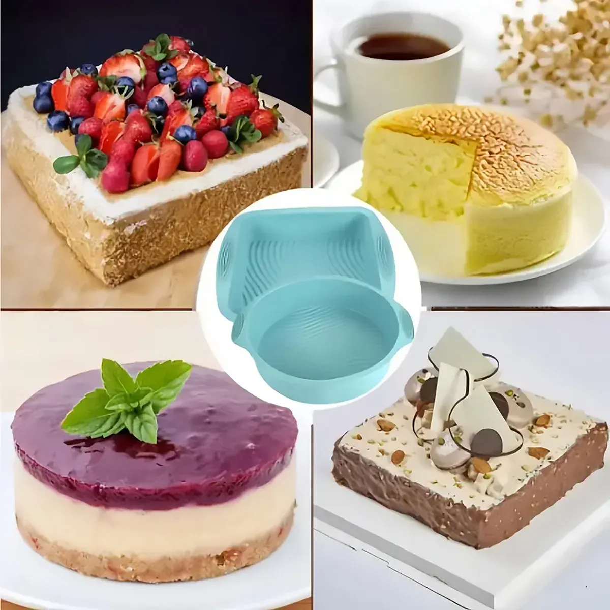 6PCS Silicone Cake Mould Set Baking Pans Nonstick Cupcake Cookie Tools view 8