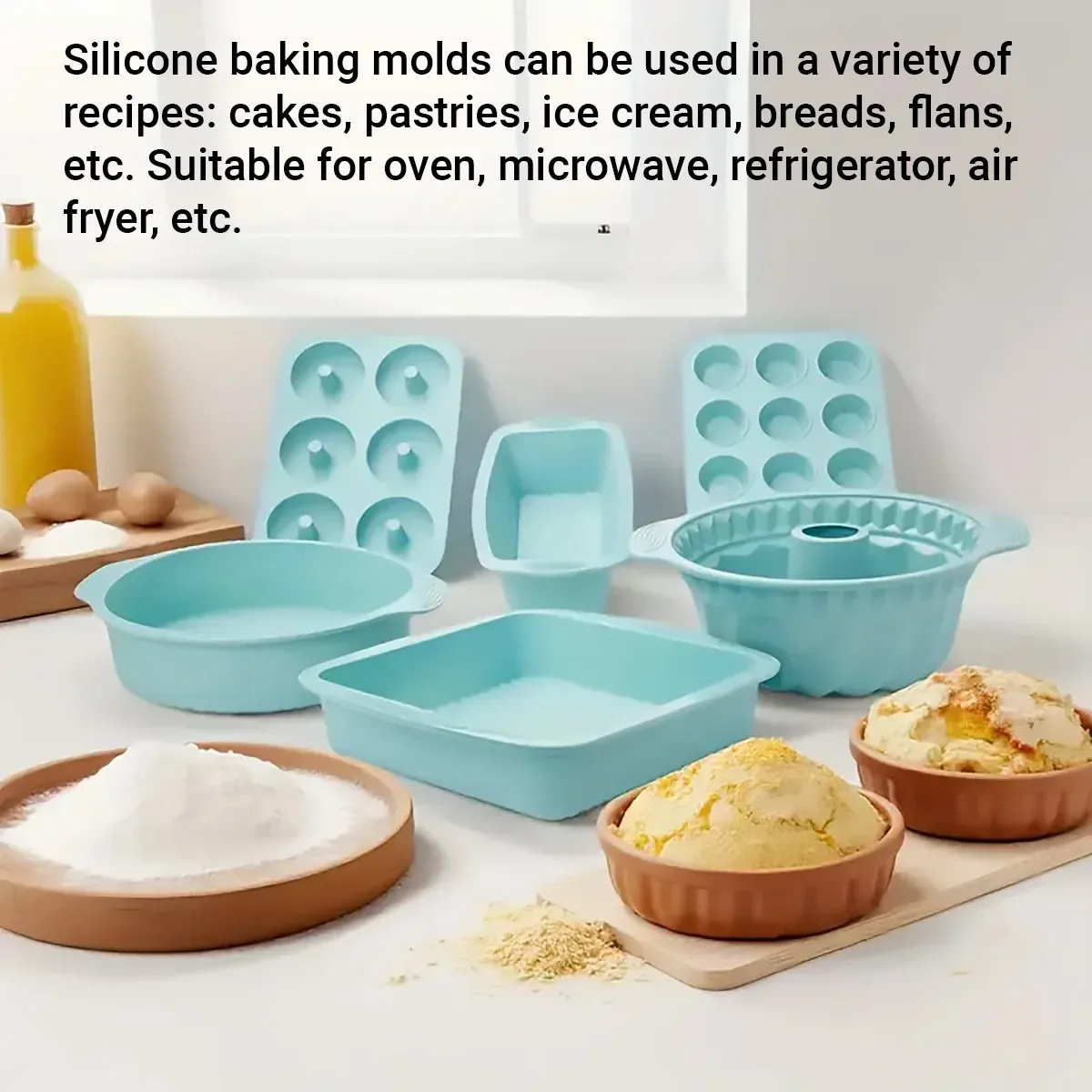 6PCS Silicone Cake Mould Set Baking Pans Nonstick Cupcake Cookie Tools view 11