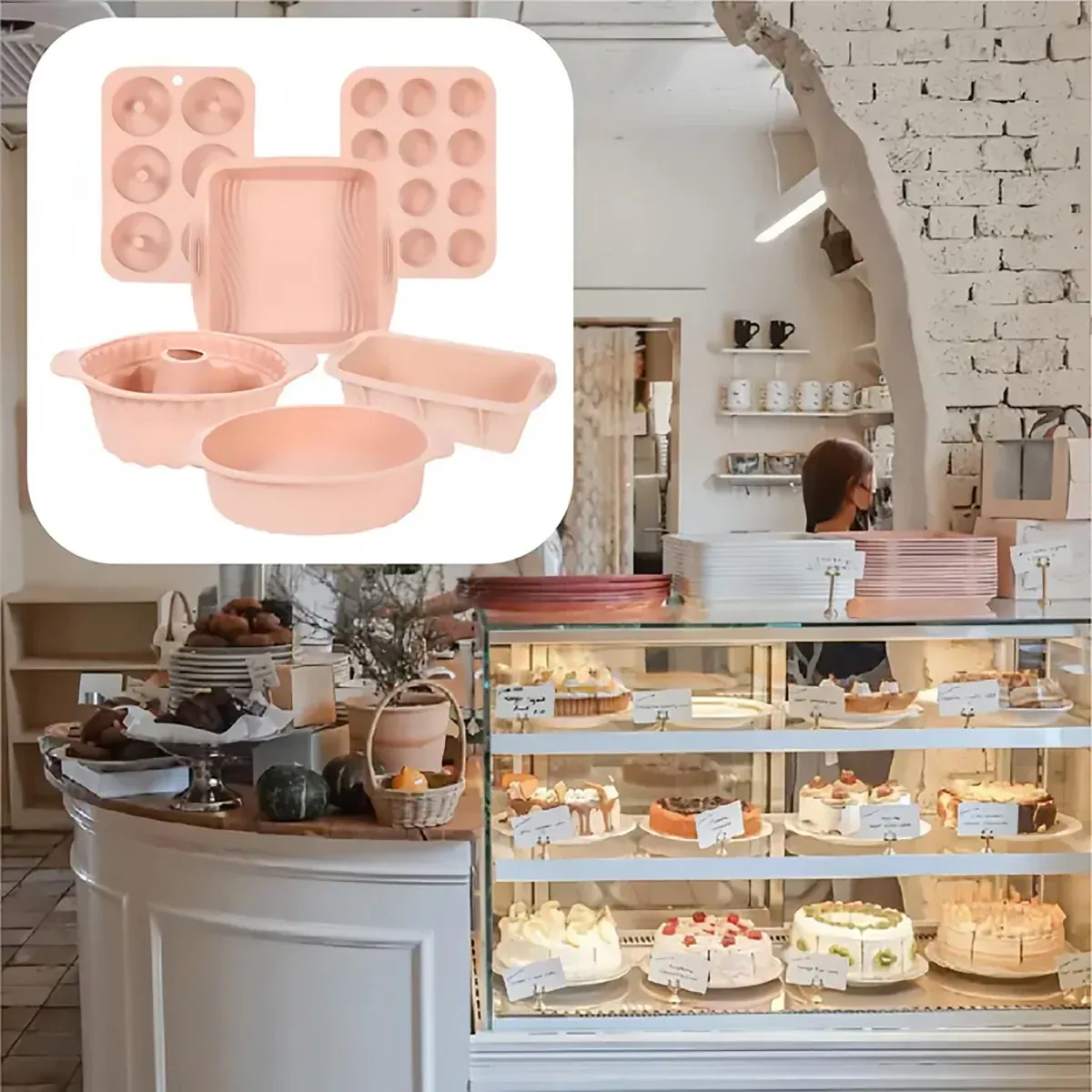 6PCS Silicone Cake Mould Set Baking Pans Nonstick Cupcake Cookie Tools view 12