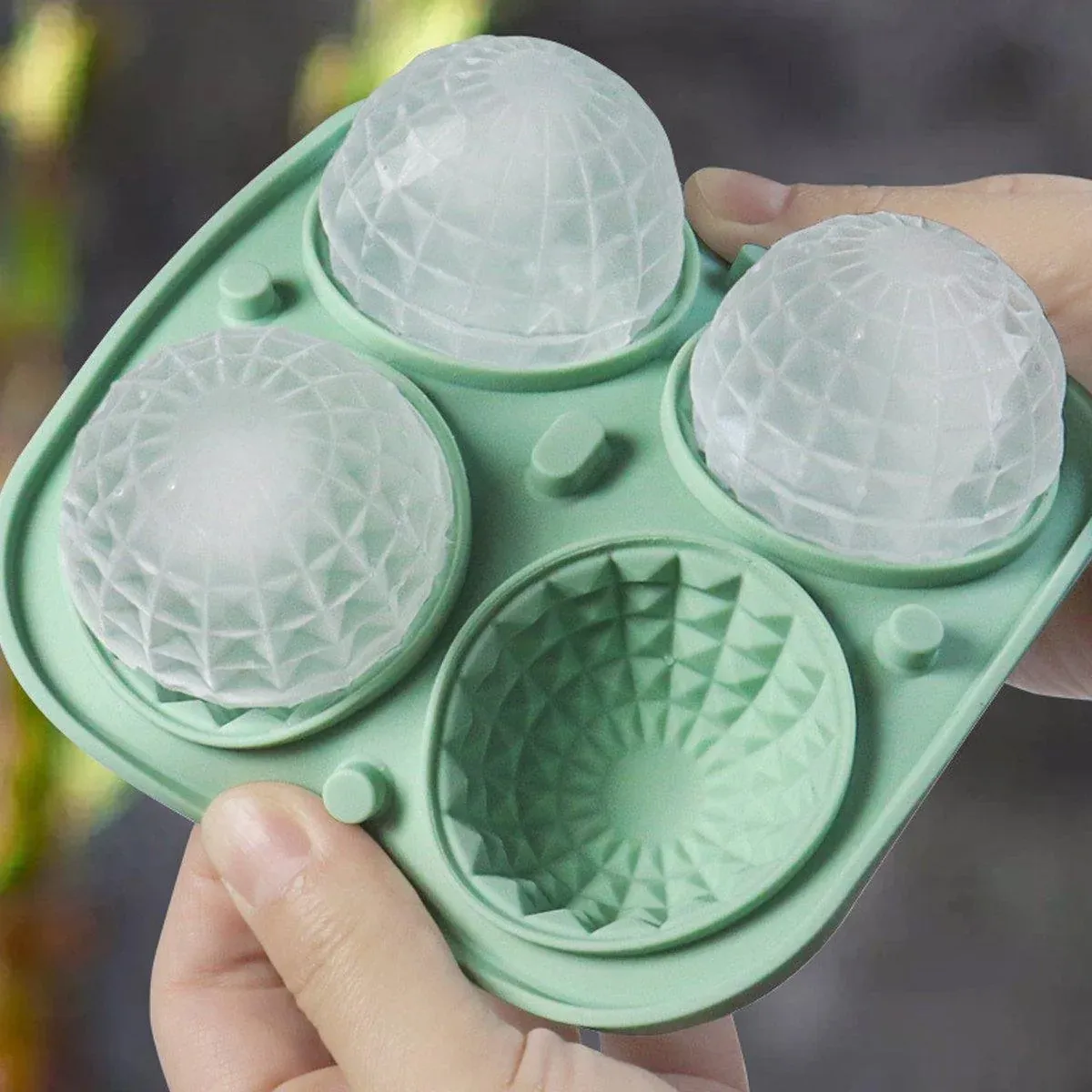 2PCS Silicone Ice Cube Tray Round and Square Ice Ball Maker for Whiskey view 7
