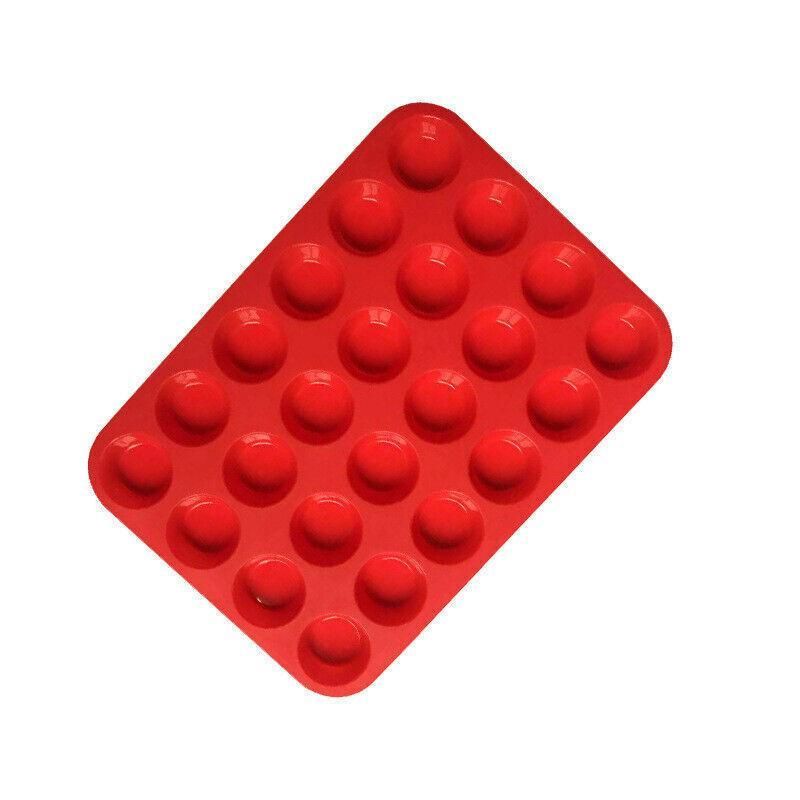 24 Cavity Pan Tray Silicone Mini Cupcake Cookie Baking Mold Au - Red view 3