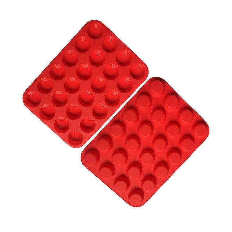 24 Cavity Pan Tray Silicone Mini Cupcake Cookie Baking Mold Au - Red view 5