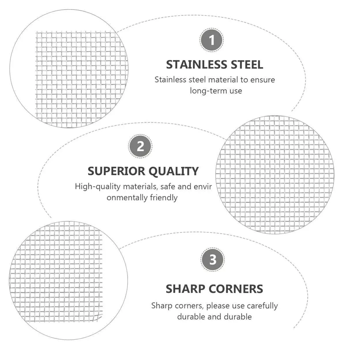 10pcs Stainless Steel Wire Mesh for Water Plants Fish Tank Aquarium Decoration view 8