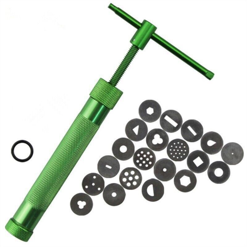Polymer Clay Gun Extruder Sculpey Sculpting Tool with 20 Discs Cake Tool Craft view 2