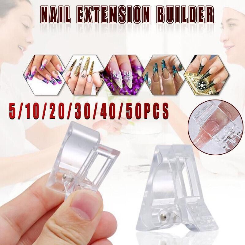 5-50Pcs Nail Tips Clip Clamps For Poly Gel Quick Building Extension Builder view 2