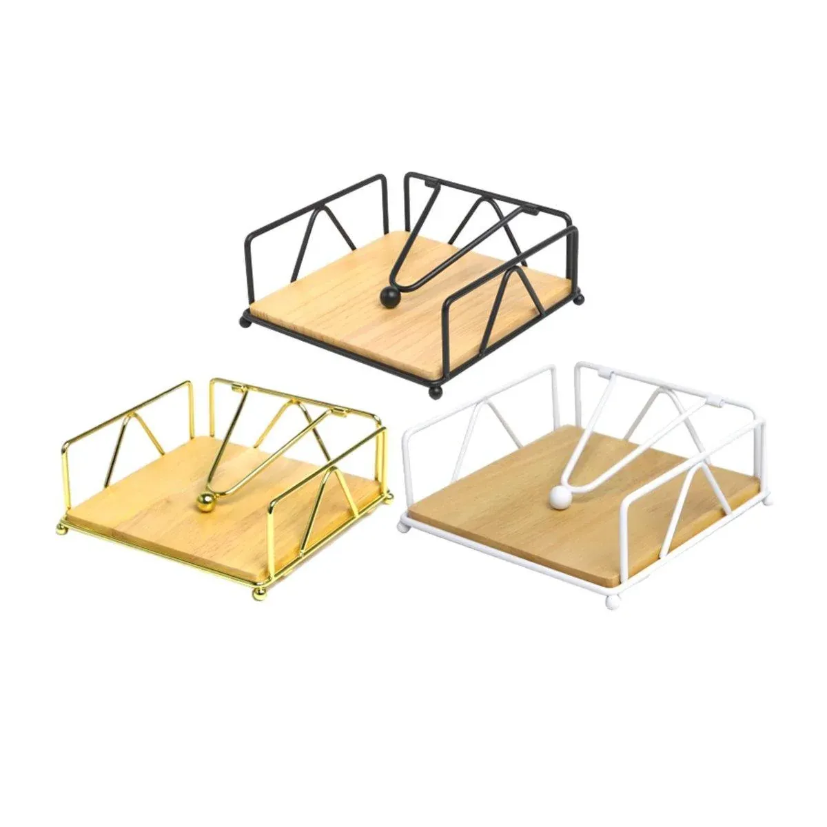 Steel Napkin Holder Serviette Rack Organiser Kitchen Serving Bar 3 Colours - Gold view 3