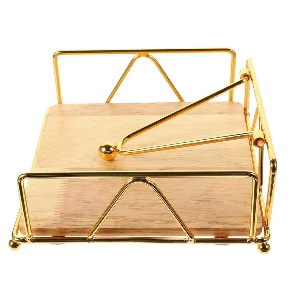 Steel Napkin Holder Serviette Rack Organiser Kitchen Serving Bar 3 Colours - Gold view 13