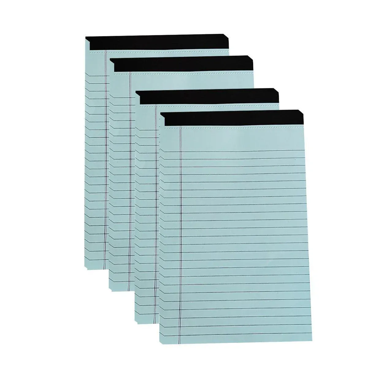 4PCS Tearable Lined Notepad Simple Design Colourful Memo Pad Notebook - Blue — image 1