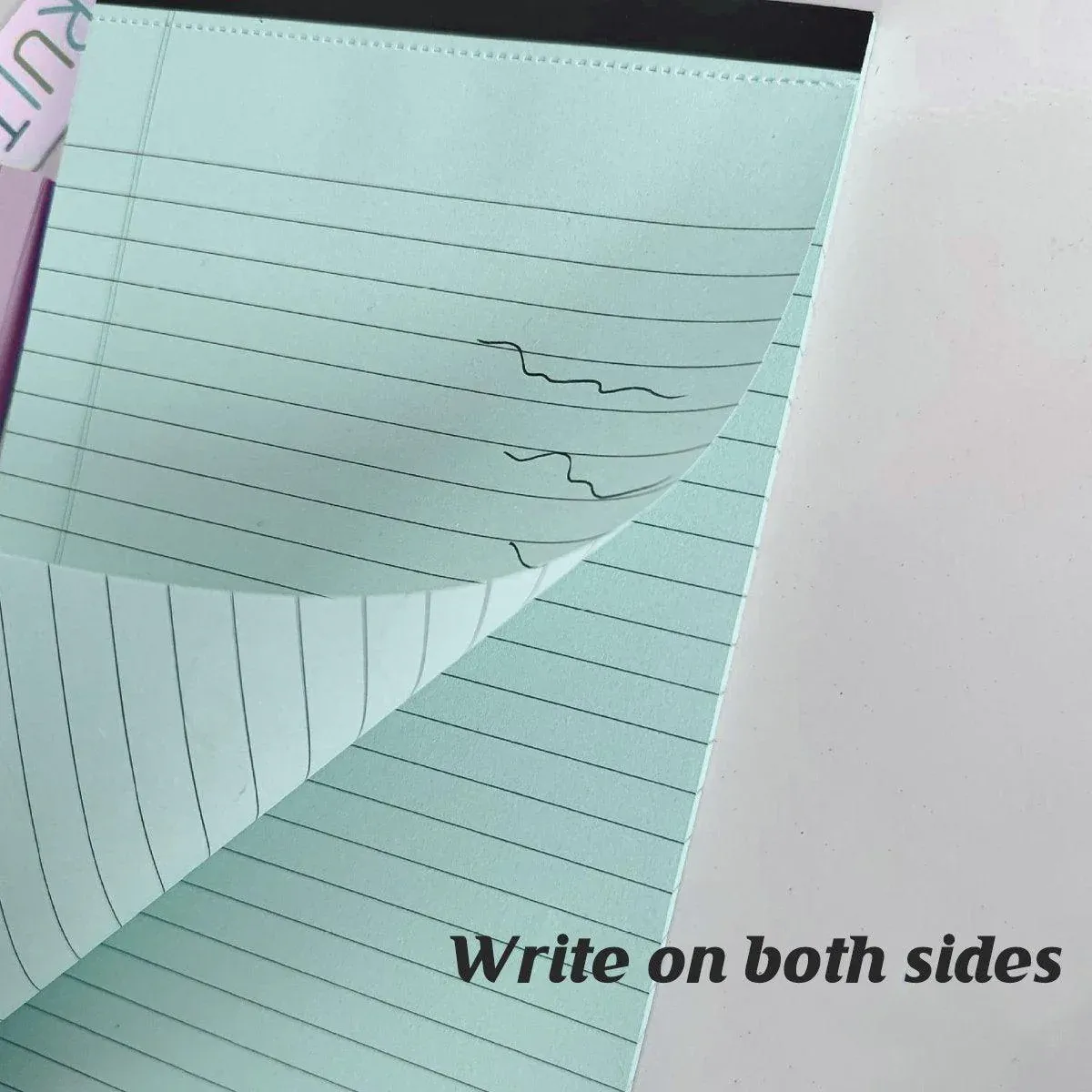 4PCS Tearable Lined Notepad Simple Design Colourful Memo Pad Notebook - White view 8
