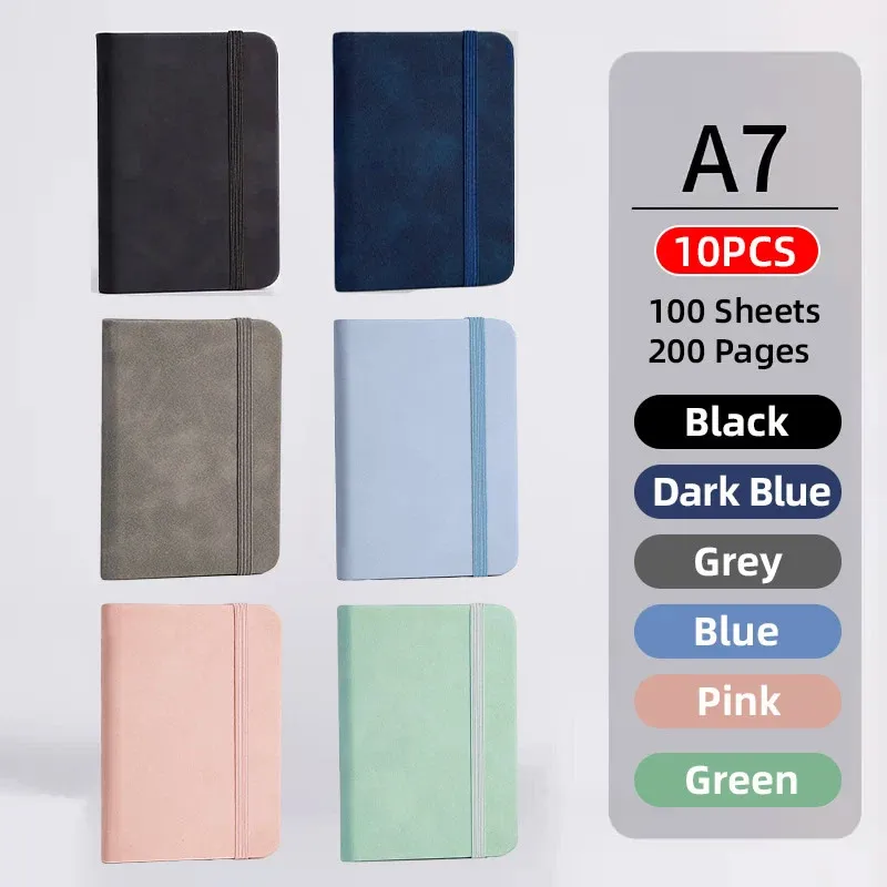 10pcs Mini Pocket Notebook A7 Small Portable Notepad for Office School Use - Pink view 14