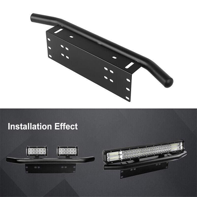 24inch Bull Bar Front Bumper License Number Plate Mount Bracket Led Light Holder view 3